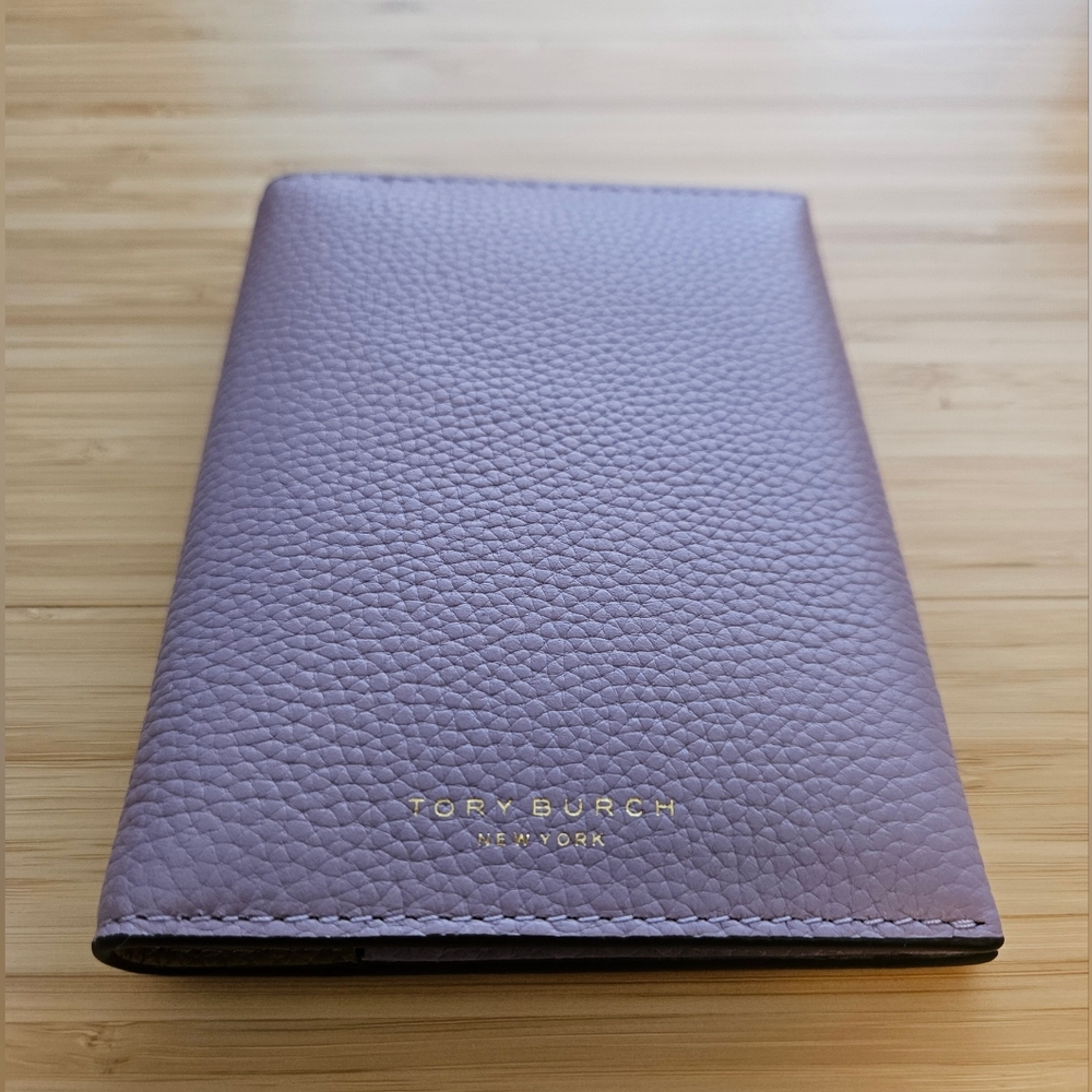 Tory Burch lavender passport case + luggage hangtag NWT vegan leather